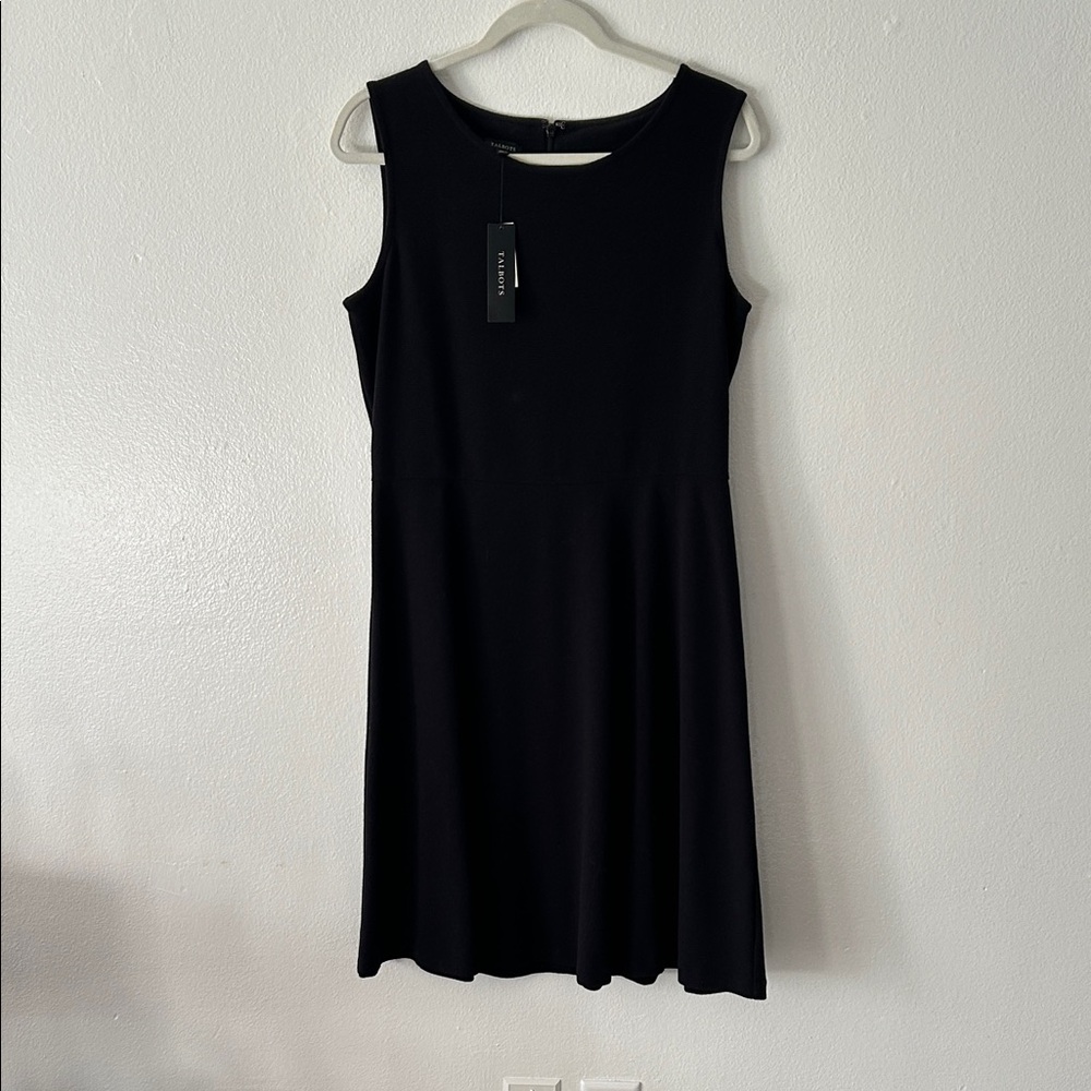 Talbots Elegant Black Sleeveless Midi Dress